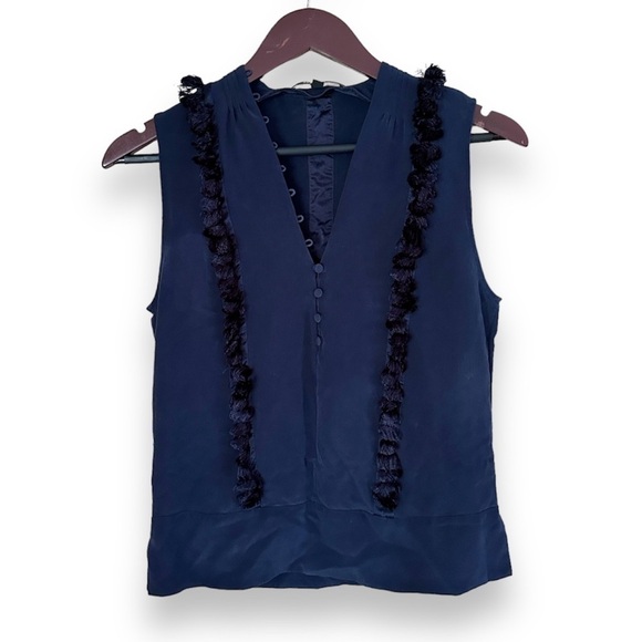 Derek Lam Tassle Front Silk Blouse - Picture 1 of 3